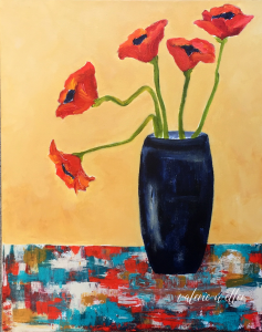 Mom's Red Poppies 16 x 20  Acrylic (SOLD)